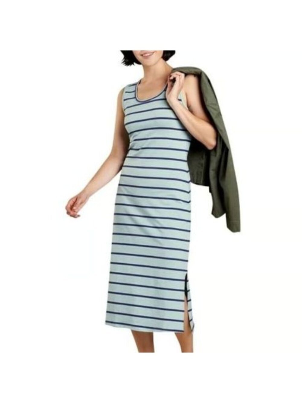 Toad & Co Blue Surf Wide Stripe Samba Paseo Midi Dress